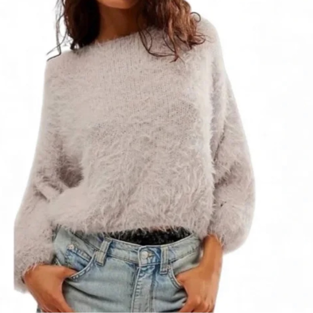 Free People pop star fuzzy sweater